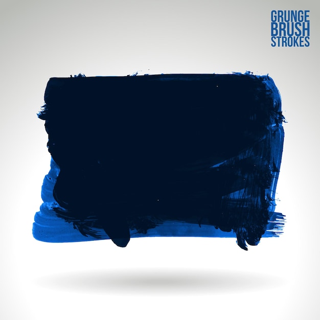 Trazo de pincel azul y textura Grunge vector abstracto elemento pintado a mano