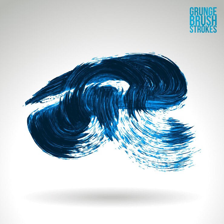 Vector trazo de pincel azul y textura grunge vector abstracto elemento pintado a mano