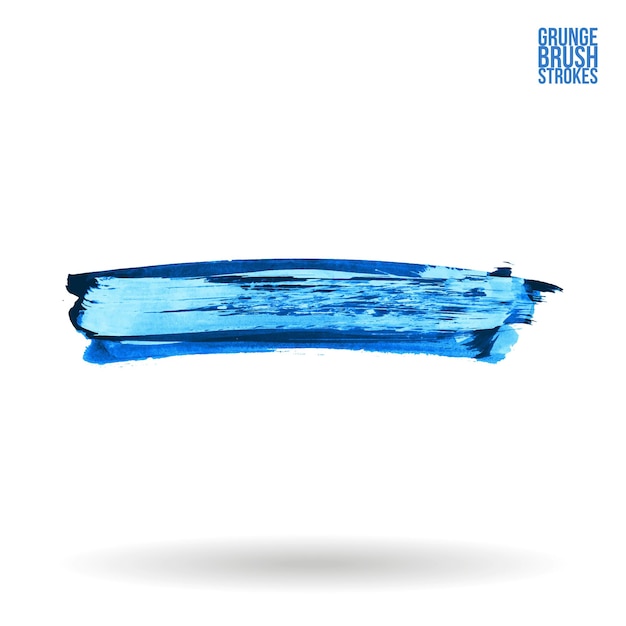 Trazo de pincel azul y textura Grunge vector abstracto elemento pintado a mano