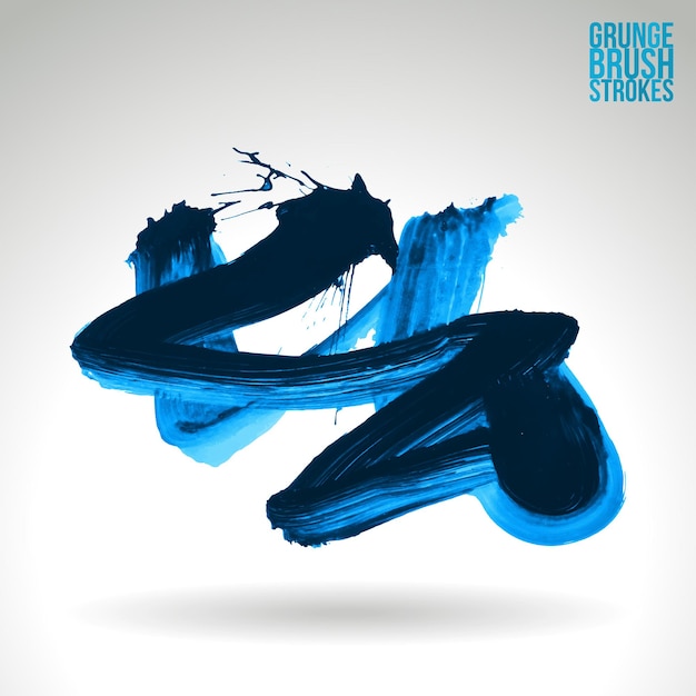 Trazo de pincel azul y textura. Grunge vector abstracto mano - elemento pintado.