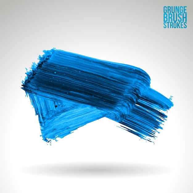 Trazo de pincel azul y textura. Grunge vector abstracto mano - elemento pintado.