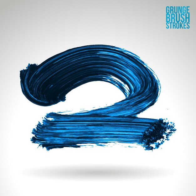 Trazo de pincel azul y textura. Grunge vector abstracto mano - elemento pintado.