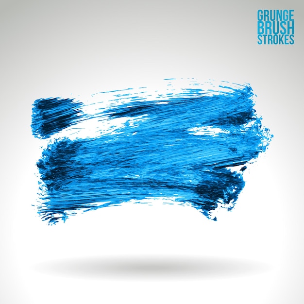 Trazo de pincel azul y textura. Grunge vector abstracto mano - elemento pintado.
