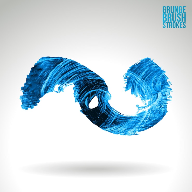 Vector trazo de pincel azul y textura. grunge vector abstracto mano - elemento pintado.