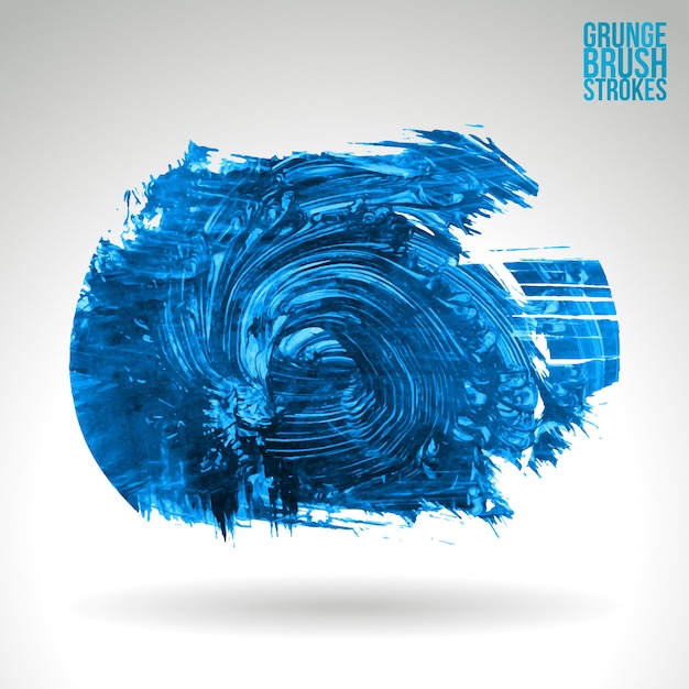 Trazo de pincel azul y textura. Grunge vector abstracto mano - elemento pintado.