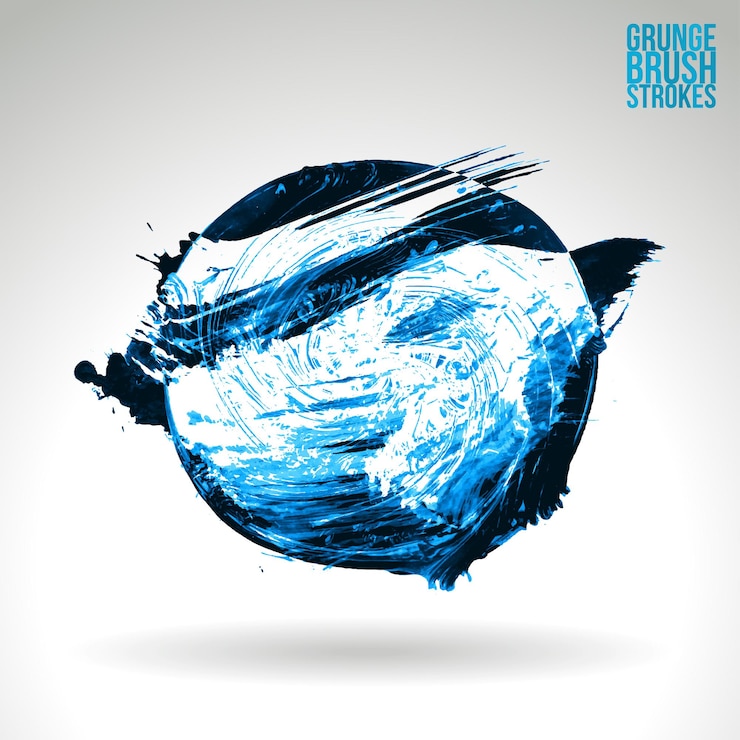 Vector trazo de pincel azul y textura. grunge vector abstracto mano - elemento pintado.