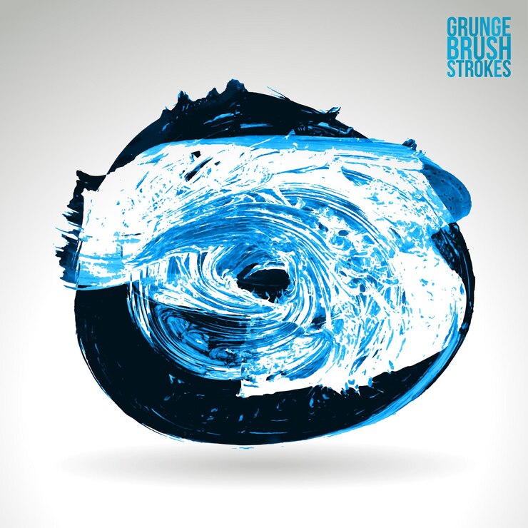 Vector trazo de pincel azul y textura. grunge vector abstracto mano - elemento pintado.
