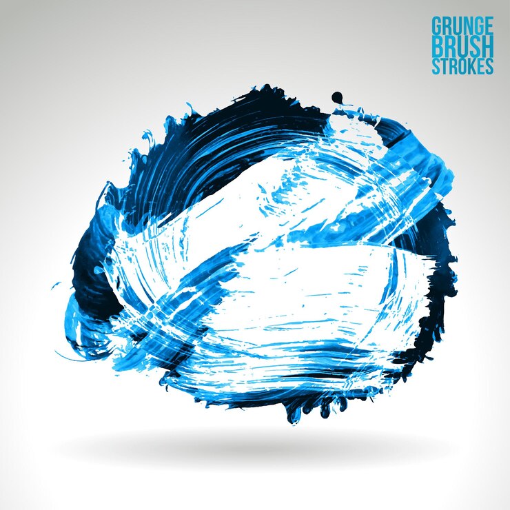 Vector trazo de pincel azul y textura. grunge vector abstracto mano - elemento pintado.