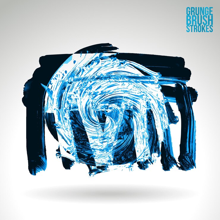 Vector trazo de pincel azul y textura. grunge vector abstracto mano - elemento pintado.