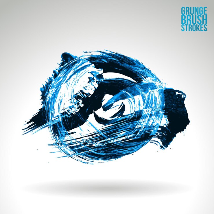 Vector trazo de pincel azul y textura. grunge vector abstracto mano - elemento pintado.