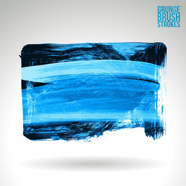 Trazo de pincel azul y textura. Grunge vector abstracto mano - elemento pintado.
