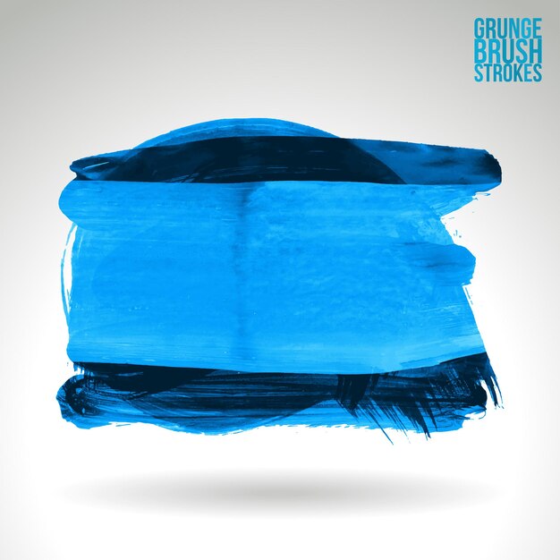 Trazo de pincel azul y textura. Grunge vector abstracto mano - elemento pintado.
