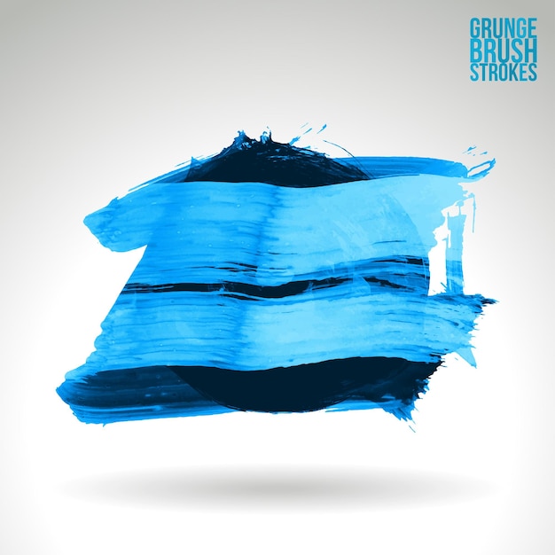 Trazo de pincel azul y textura. Grunge vector abstracto mano - elemento pintado.