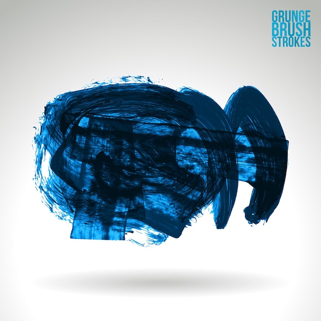 Trazo de pincel azul y textura. Grunge vector abstracto mano - elemento pintado.