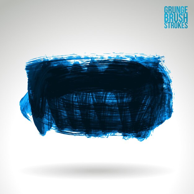 Trazo de pincel azul y textura. Grunge vector abstracto mano - elemento pintado.