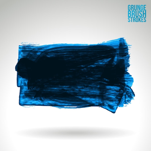 Trazo de pincel azul y textura. Grunge vector abstracto mano - elemento pintado.