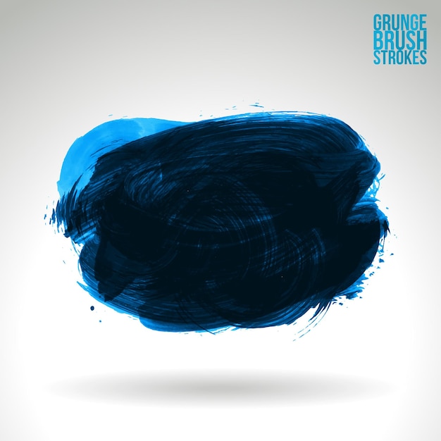 Trazo de pincel azul y textura. Grunge vector abstracto mano - elemento pintado.