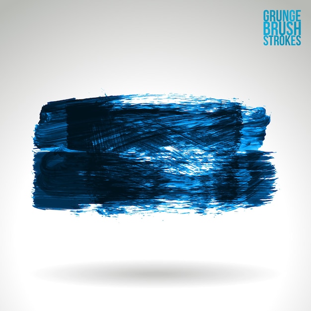Trazo de pincel azul y textura. Grunge vector abstracto mano - elemento pintado.