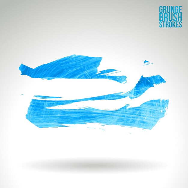 Trazo de pincel azul y textura. Grunge vector abstracto mano - elemento pintado.