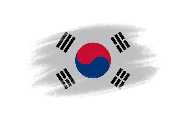 Trazo de pincel bandera de corea del sur.