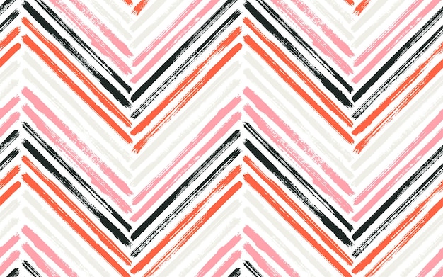 Trazo de pincel chevron zig zag de patrones sin fisuras