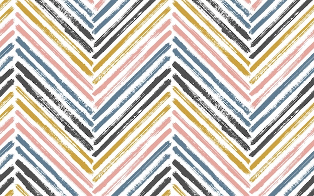 Trazo de pincel chevron zig zag de patrones sin fisuras