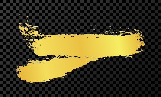 Trazo de pincel dorado sobre fondo oscuro