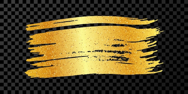 Trazo de pincel dorado sobre fondo oscuro