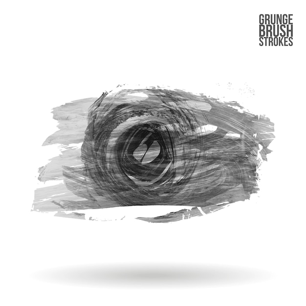 Trazo de pincel gris y textura Grunge vector abstracto elemento pintado a mano Subrayado y borde