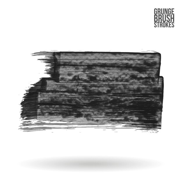 Trazo de pincel gris y textura Grunge vector abstracto elemento pintado a mano