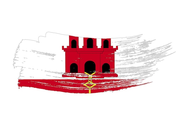 Trazo de pincel grunge con bandera nacional Bandera de pintura de acuarela Símbolo cartel banne de la bandera nacional Dibujo de acuarela de estilo Vector aislado sobre fondo blanco
