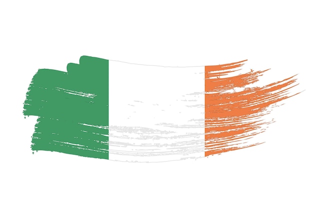 Trazo de pincel grunge con bandera nacional Bandera de pintura de acuarela Símbolo cartel banne de la bandera nacional Dibujo de acuarela de estilo Vector aislado sobre fondo blanco