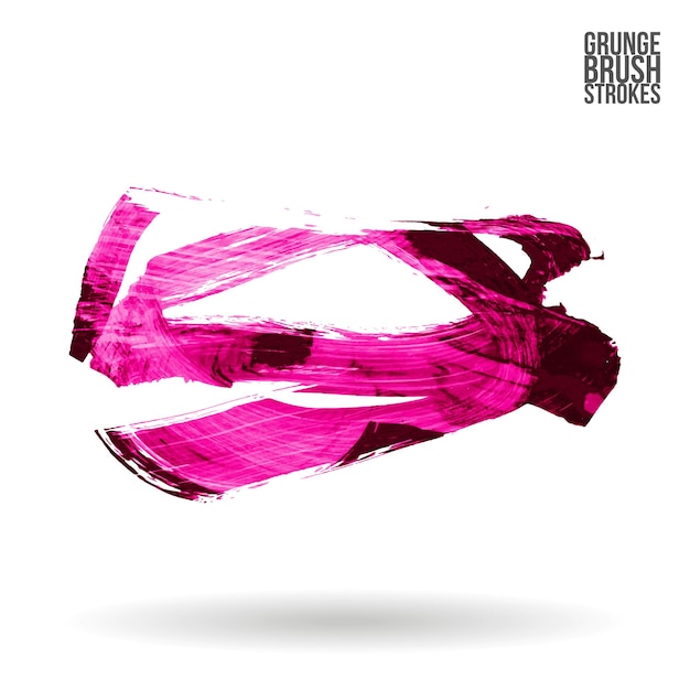 Trazo de pincel magenta y textura. Grunge vector abstracto mano - elemento pintado.