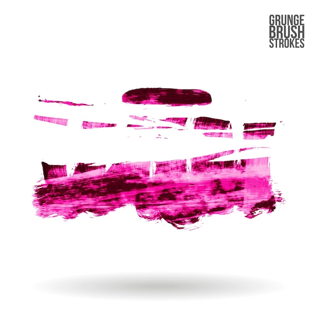 Trazo de pincel magenta y textura. Grunge vector abstracto mano - elemento pintado.