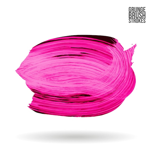 Trazo de pincel magenta y textura. Grunge vector abstracto mano - elemento pintado.