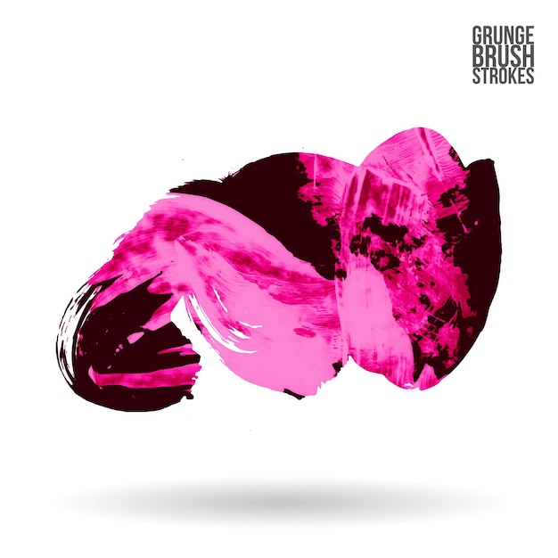 Trazo de pincel magenta y textura. Grunge vector abstracto mano - elemento pintado.