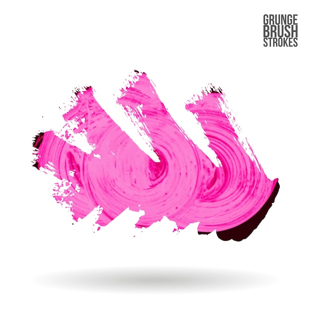 Trazo de pincel magenta y textura. Grunge vector abstracto mano - elemento pintado.