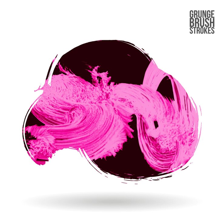 Vector trazo de pincel magenta y textura. grunge vector abstracto mano - elemento pintado.