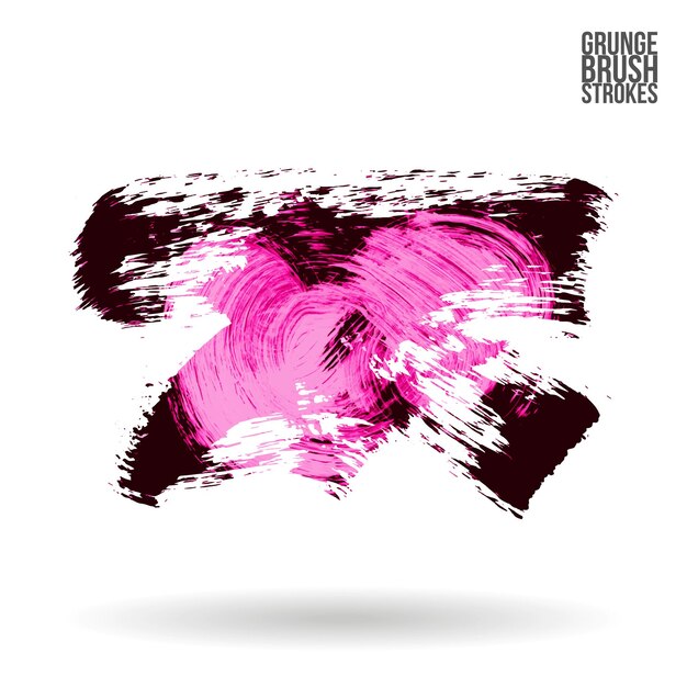 Trazo de pincel magenta y textura. Grunge vector abstracto mano - elemento pintado.