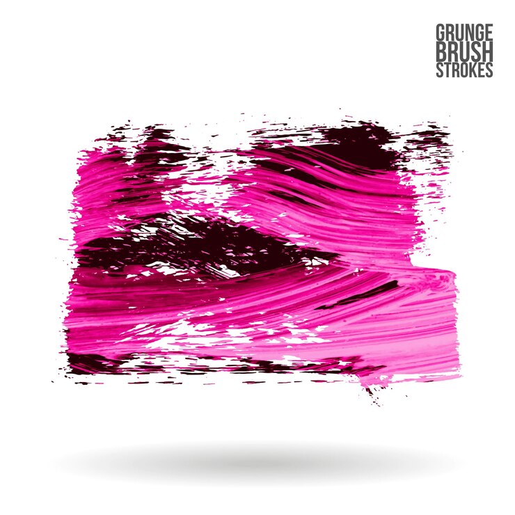 Vector trazo de pincel magenta y textura. grunge vector abstracto mano - elemento pintado.