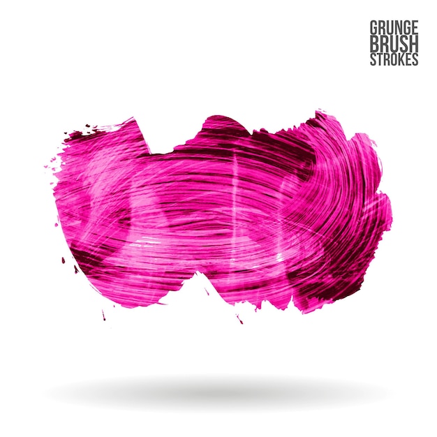 Trazo de pincel magenta y textura. Grunge vector abstracto mano - elemento pintado.