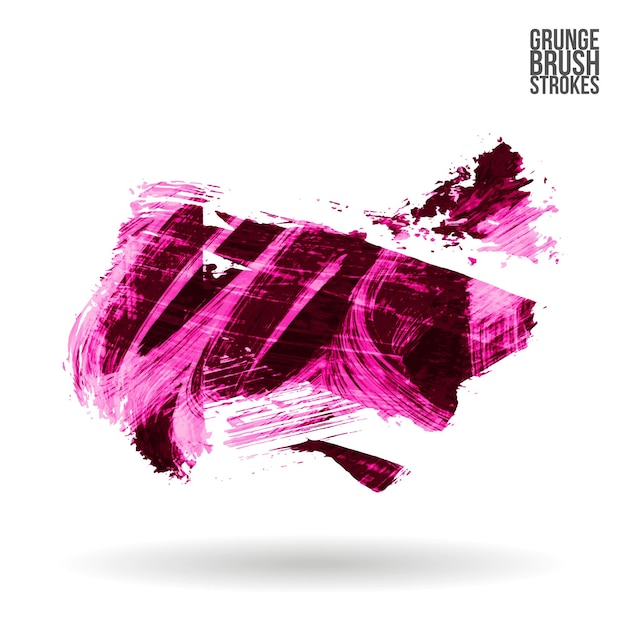 Trazo de pincel magenta y textura. Grunge vector abstracto mano - elemento pintado.