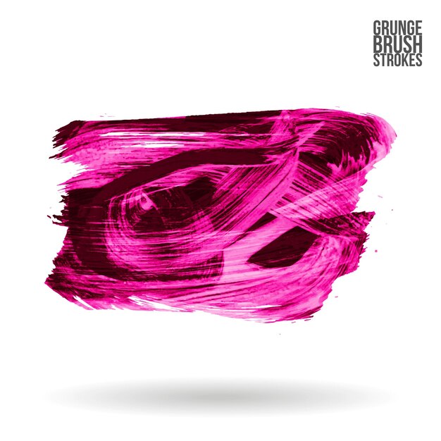 Trazo de pincel magenta y textura. Grunge vector abstracto mano - elemento pintado.