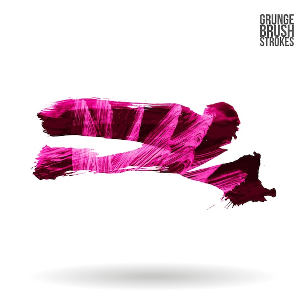 Trazo de pincel magenta y textura. Grunge vector abstracto mano - elemento pintado.