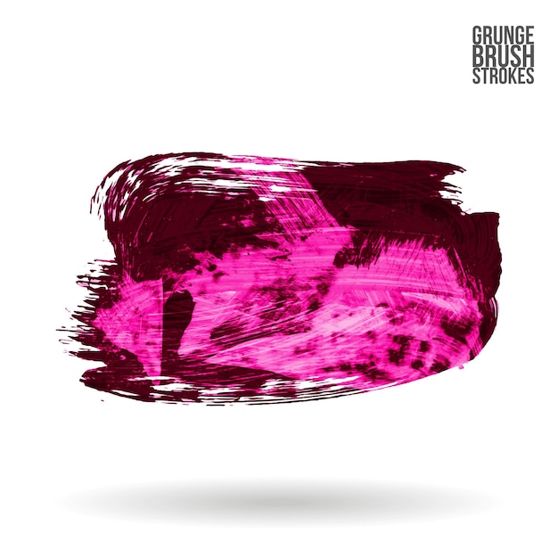 Trazo de pincel magenta y textura. Grunge vector abstracto mano - elemento pintado.