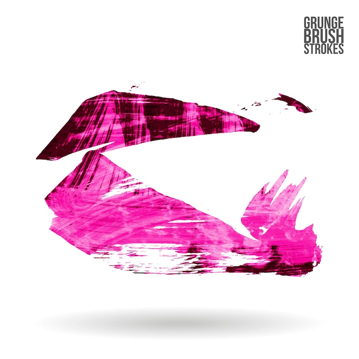 Vector trazo de pincel magenta y textura. grunge vector abstracto mano - elemento pintado.