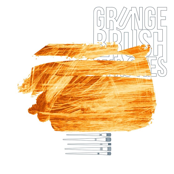 Vector trazo de pincel naranja y textura grunge vector abstracto elemento pintado a mano