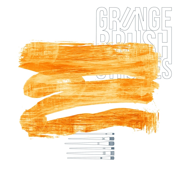 Vector trazo de pincel naranja y textura grunge vector abstracto elemento pintado a mano