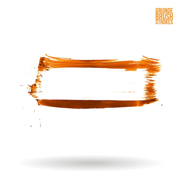 Trazo de pincel naranja y textura Grunge vector abstracto elemento pintado a mano