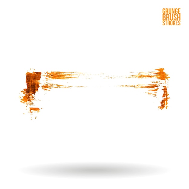 Trazo de pincel naranja y textura Grunge vector abstracto elemento pintado a mano